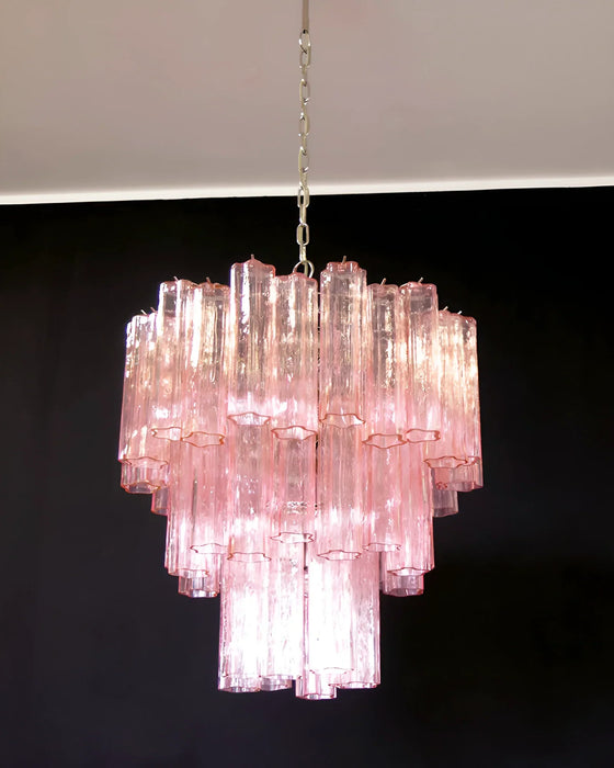 Elegant Pink Murano Glass Tube Chandelier-DWHOME