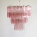 Elegant Pink Murano Glass Tube Chandelier-DWHOME