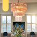 Elegant Pink Murano Glass Tube Chandelier-DWHOME