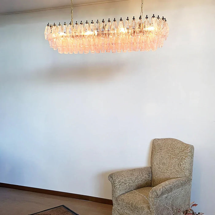 Elegant Pink Murano Poliedri Chandelier-DWHOME