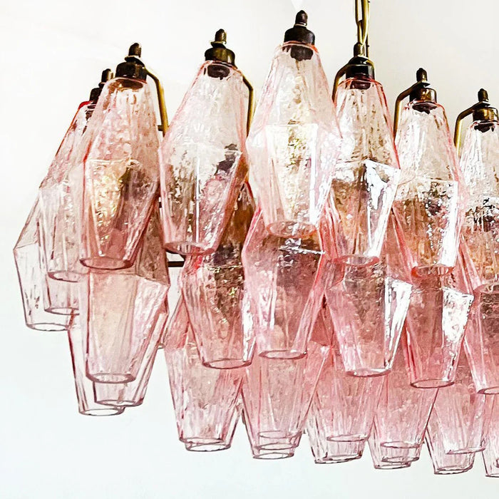 Elegant Pink Murano Poliedri Chandelier-DWHOME