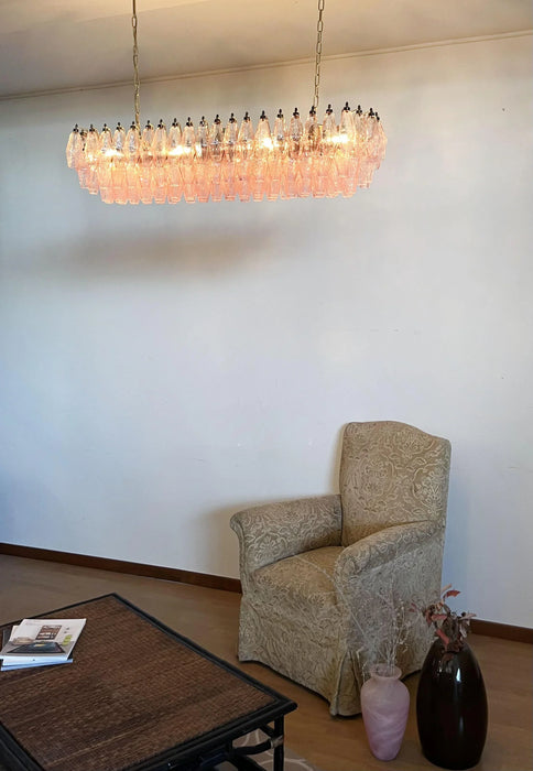 Elegant Pink Murano Poliedri Chandelier-DWHOME