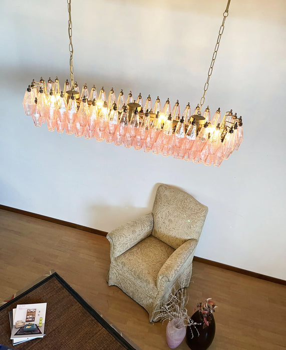Elegant Pink Murano Poliedri Chandelier-DWHOME