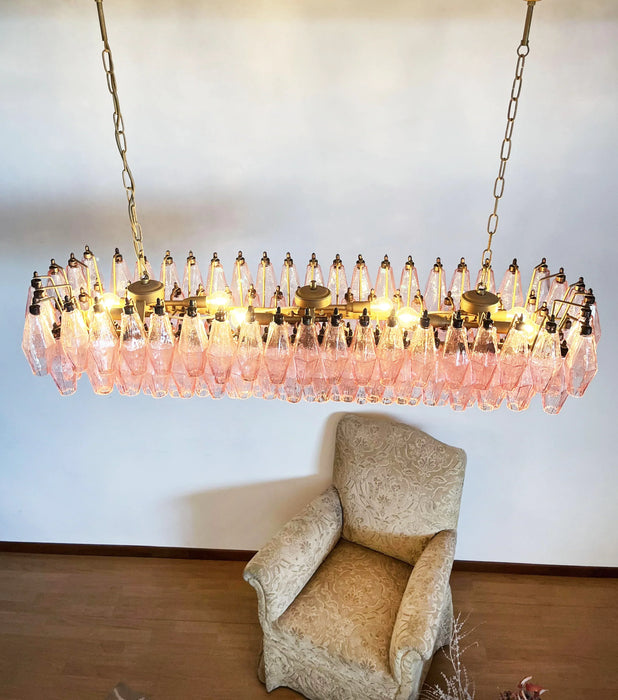 Elegant Pink Murano Poliedri Chandelier-DWHOME