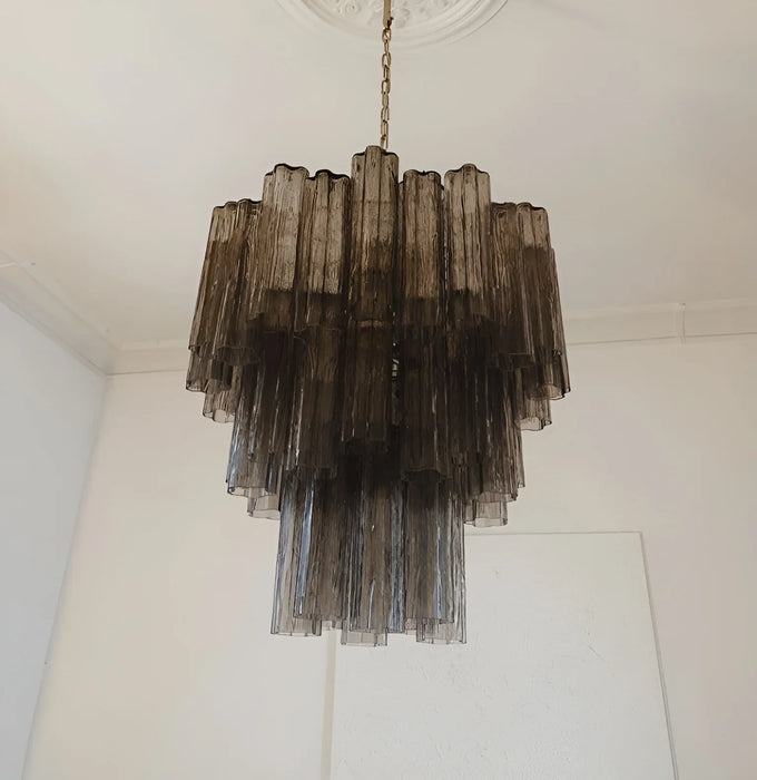 Elegant Smoke Murano Glass Tube Chandelier-DWHOME