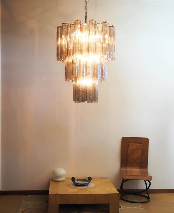 Elegant Smoke Murano Glass Tube Chandelier-DWHOME
