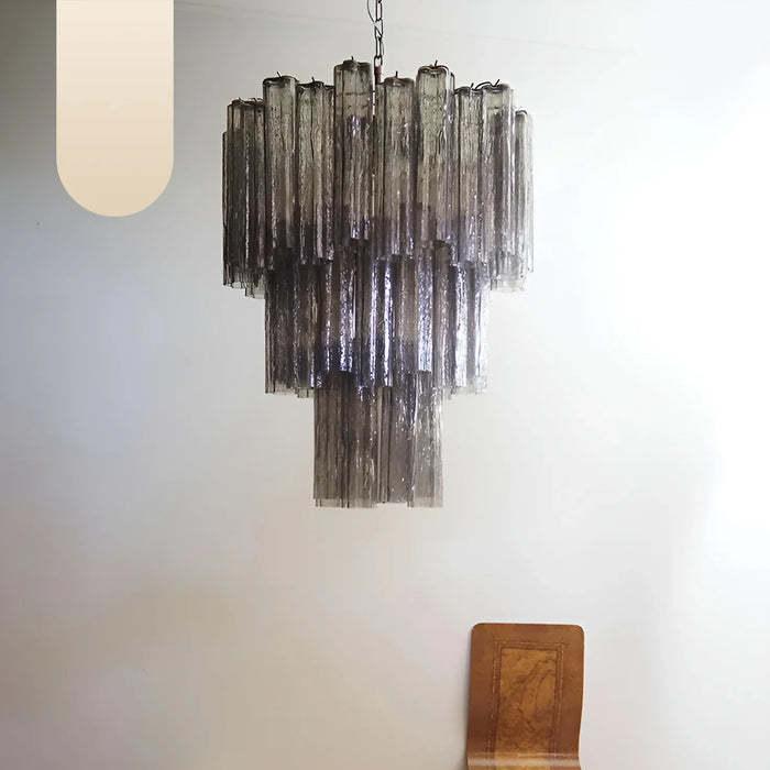 Elegant Smoke Murano Glass Tube Chandelier-DWHOME