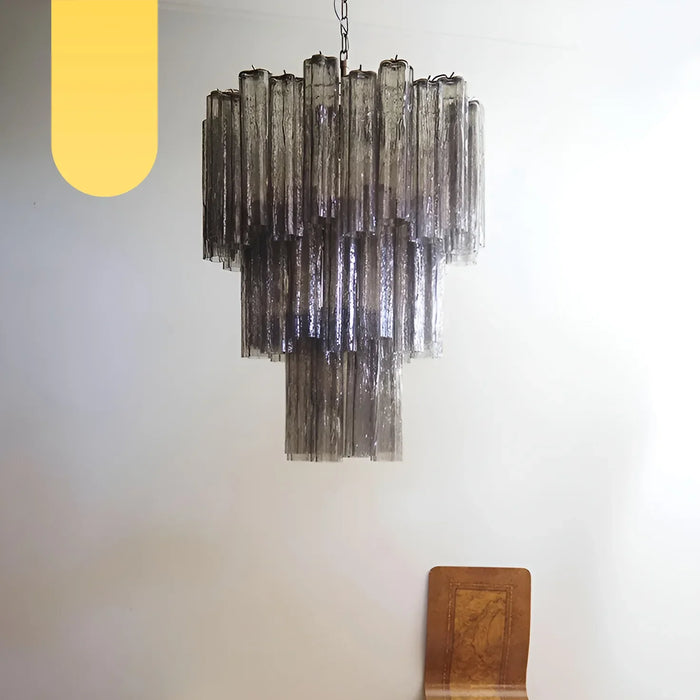 Elegant Smoke Murano Glass Tube Chandelier-DWHOME