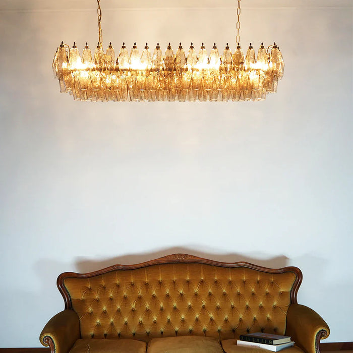 Elegant Smoked Murano Poliedri Chandelier-DWHOME
