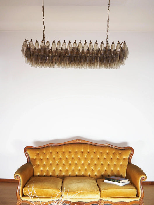 Elegant Smoked Murano Poliedri Chandelier-DWHOME