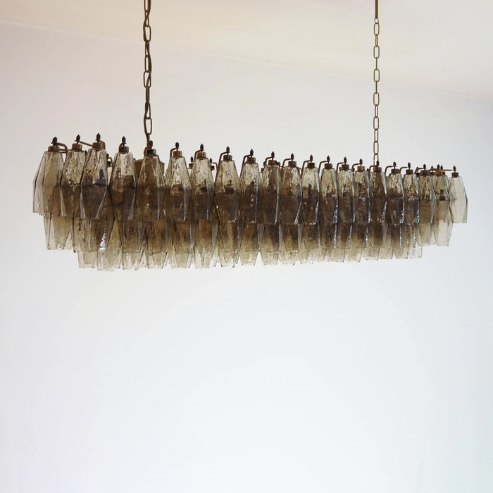Elegant Smoked Murano Poliedri Chandelier-DWHOME