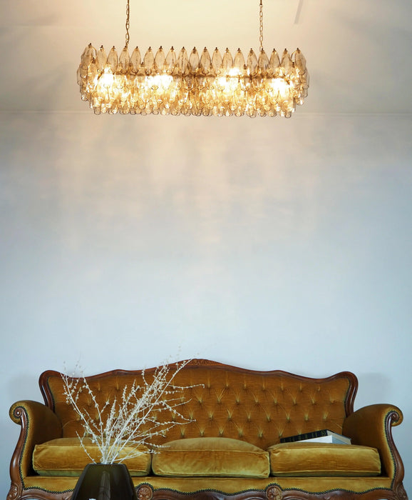 Elegant Smoked Murano Poliedri Chandelier-DWHOME