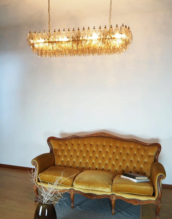Elegant Smoked Murano Poliedri Chandelier-DWHOME