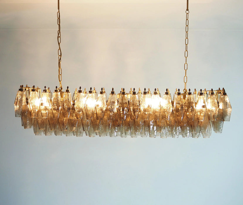 Elegant Smoked Murano Poliedri Chandelier-DWHOME