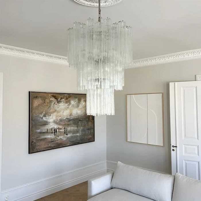 Elegant Transparent Murano Glass Tube Chandelier-DWHOME