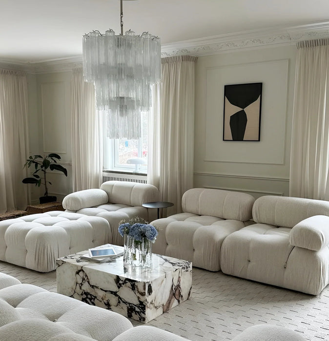 Elegant Transparent Murano Glass Tube Chandelier-DWHOME