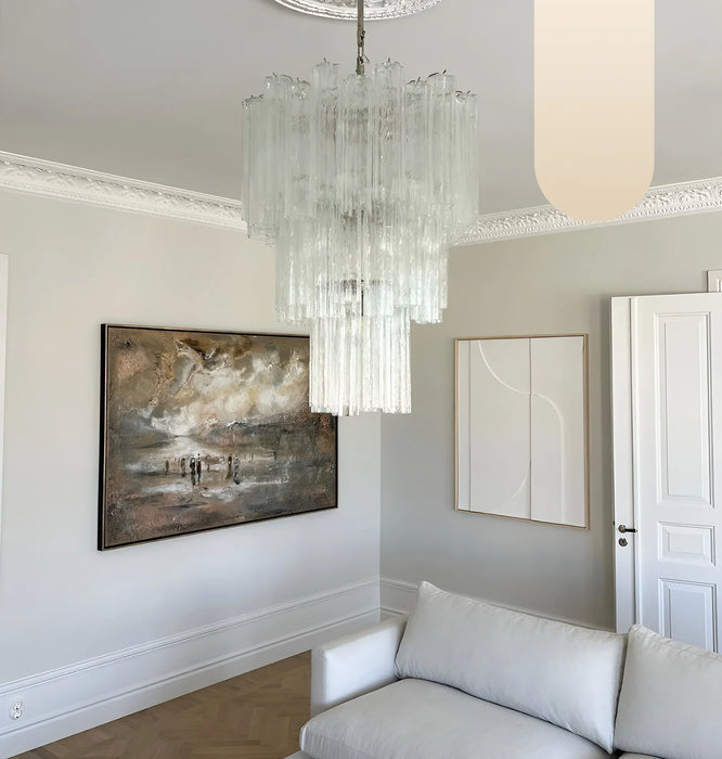 Elegant Transparent Murano Glass Tube Chandelier-DWHOME