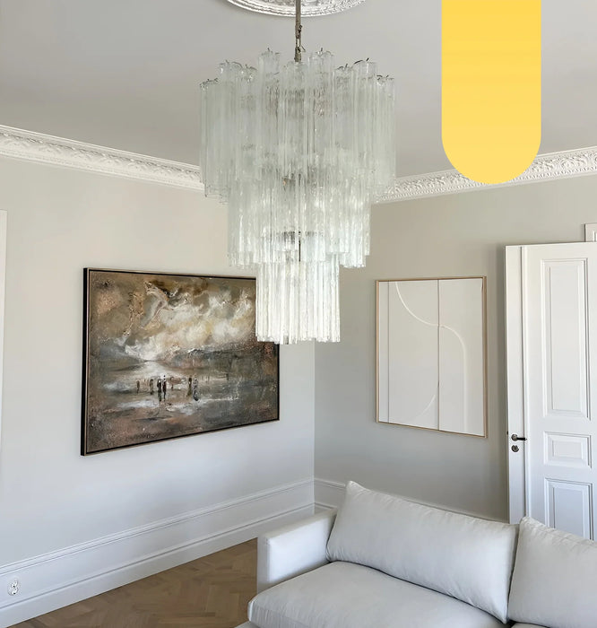 Elegant Transparent Murano Glass Tube Chandelier-DWHOME