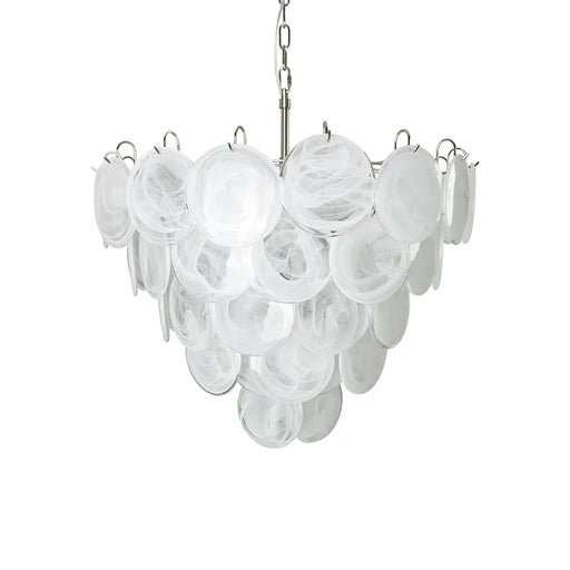 Elegant White Murano Disc Chandelier-DWHOME