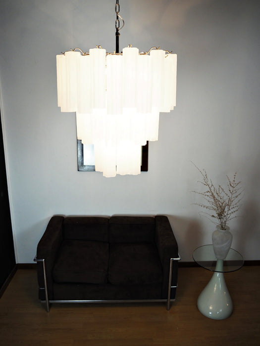 Elegant White Murano Glass Tube Chandelier-DWHOME