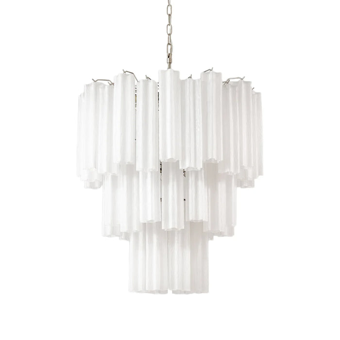 Elegant White Murano Glass Tube Chandelier-DWHOME
