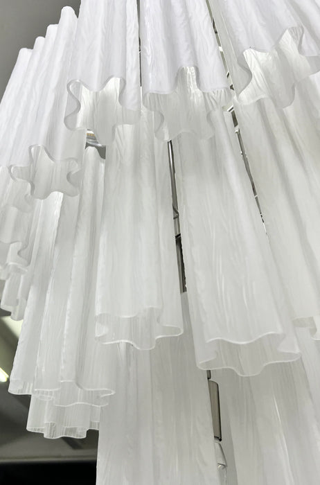 Elegant White Murano Glass Tube Chandelier-DWHOME