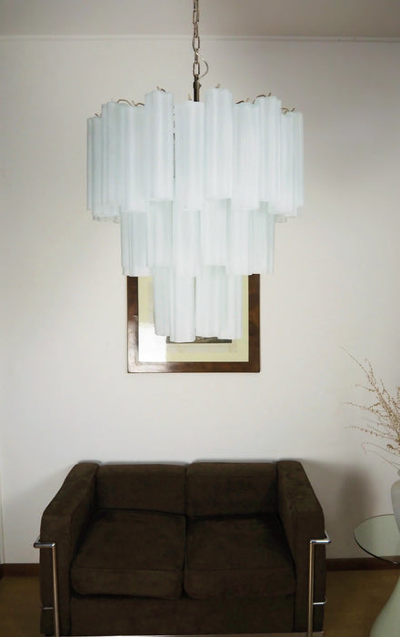 Elegant White Murano Glass Tube Chandelier-DWHOME
