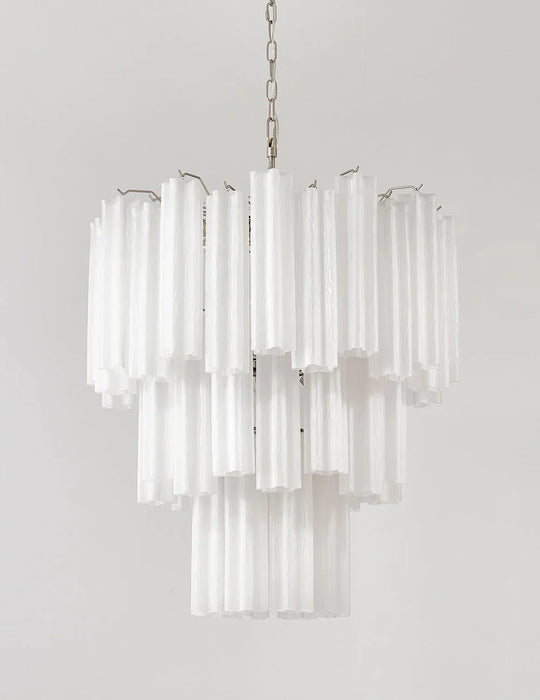 Elegant White Murano Glass Tube Chandelier-DWHOME