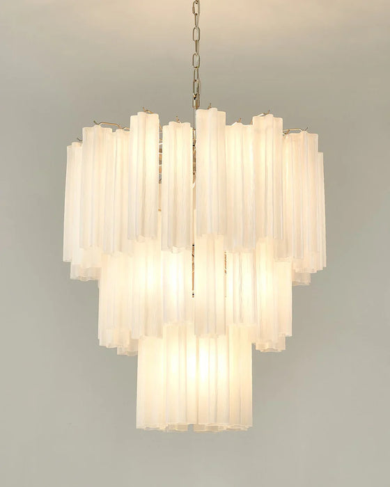 Elegant White Murano Glass Tube Chandelier-DWHOME