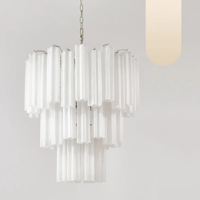 Elegant White Murano Glass Tube Chandelier-DWHOME
