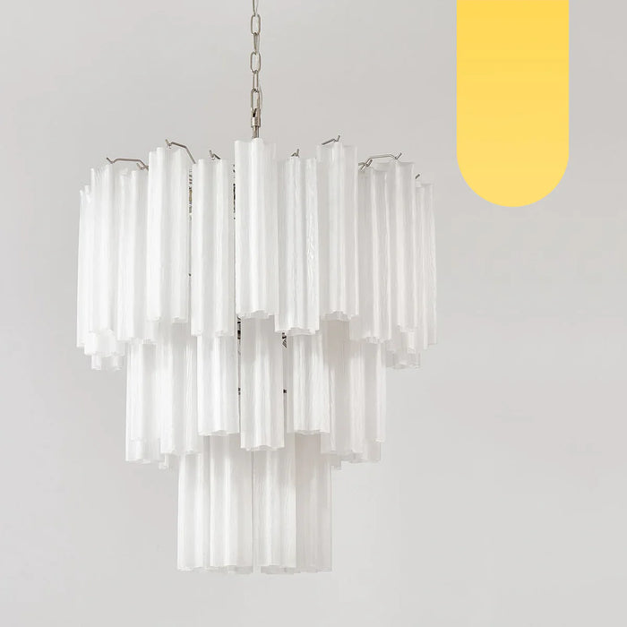Elegant White Murano Glass Tube Chandelier-DWHOME