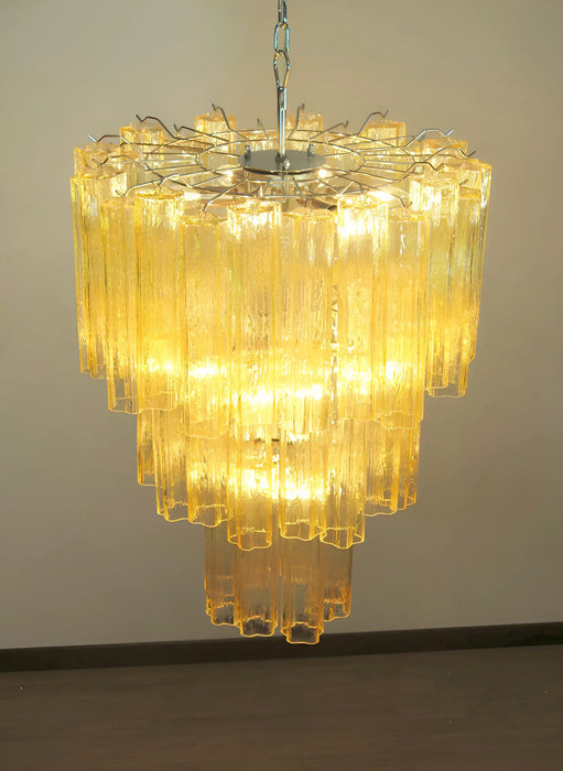 Elegant Yellow Murano Glass Tube Chandelier-DWHOME