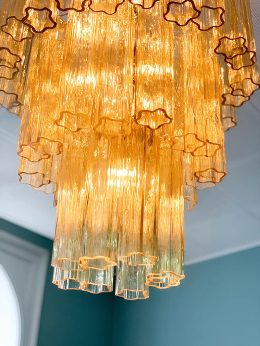 Elegant Yellow Murano Glass Tube Chandelier-DWHOME