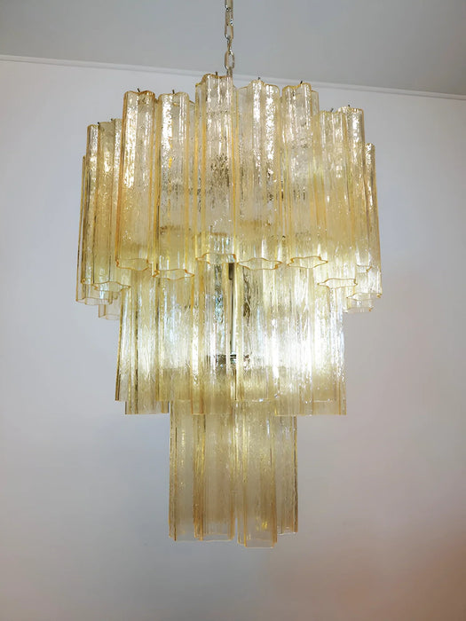 Elegant Yellow Murano Glass Tube Chandelier-DWHOME