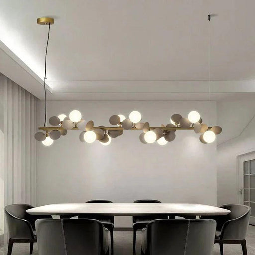 Eli Glass Globes Linear Chandelier For Dining Room-DWHOME