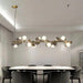 Eli Glass Globes Linear Chandelier For Dining Room - DWHOME