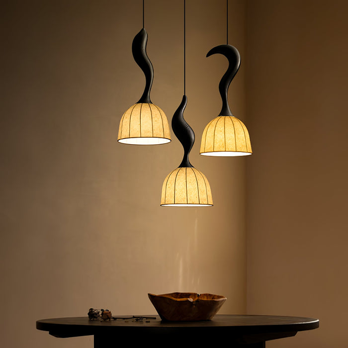 Elowen Twisted Wood Pendant Light-DWHOME