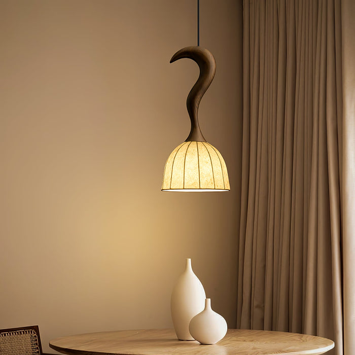 Elowen Twisted Wood Pendant Light-DWHOME