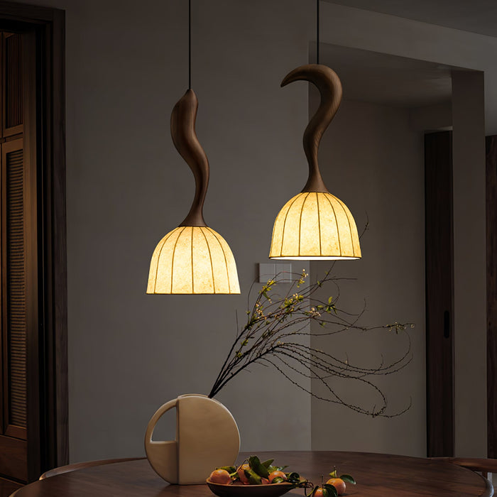 Elowen Twisted Wood Pendant Light-DWHOME