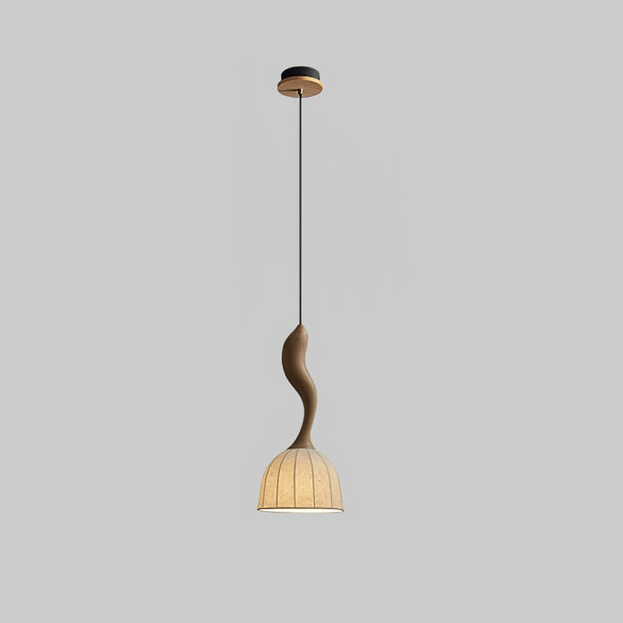 Elowen Twisted Wood Pendant Light-DWHOME