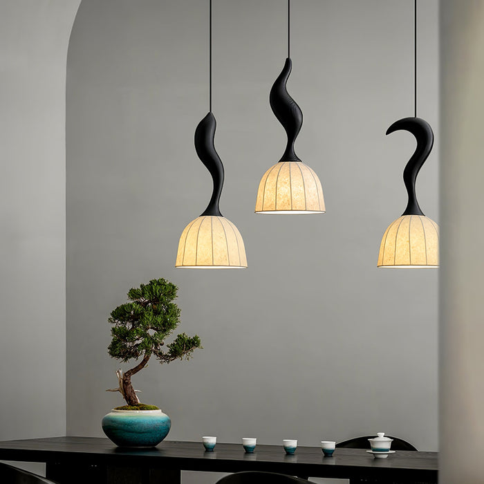 Elowen Twisted Wood Pendant Light-DWHOME