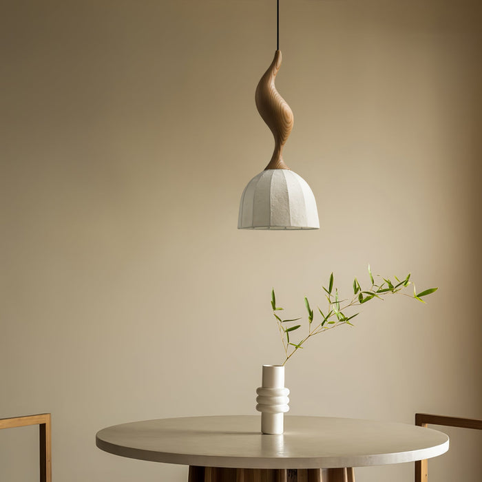 Elowen Twisted Wood Pendant Light-DWHOME