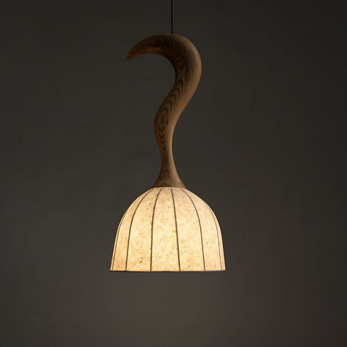 Elowen Twisted Wood Pendant Light-DWHOME