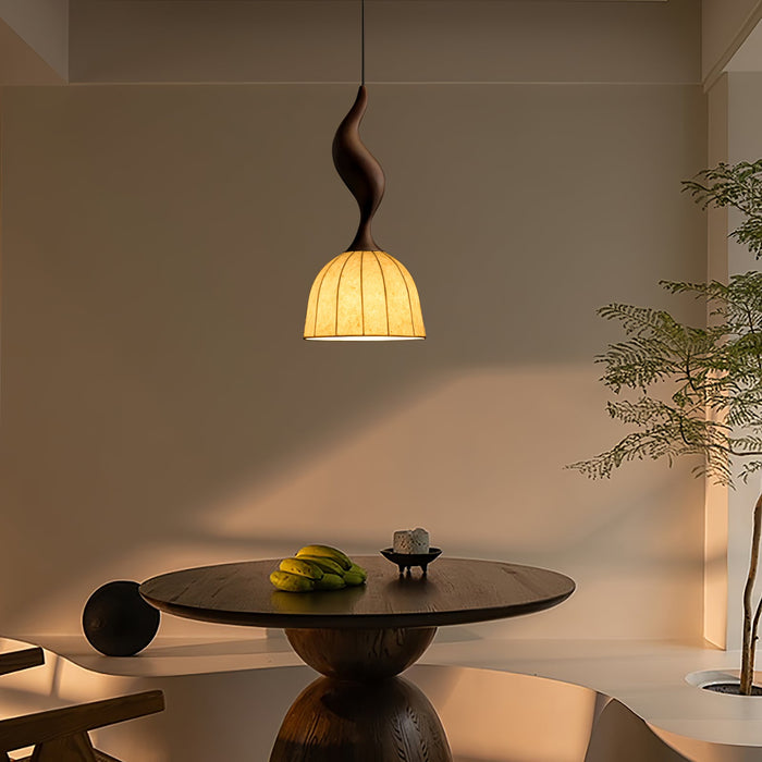 Elowen Twisted Wood Pendant Light-DWHOME