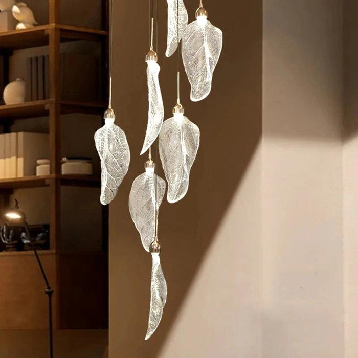Elyorn Leaves Design High Ceiling Foyer Chandelier - DWHOME