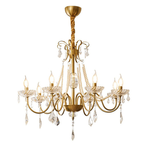 Evaria Crystal Pearl Chandelier-DWHOME