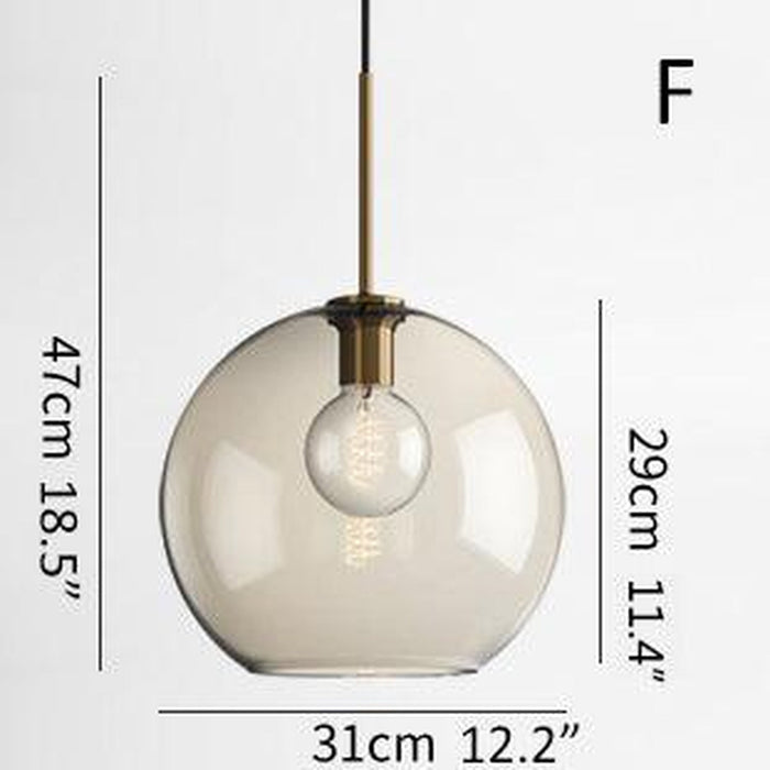 Millow Glass Shade Brass Fitting Pendant Light-DWHOME
