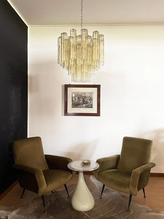 Fantastic Murano Amber Glass Tube Chandelier-DWHOME