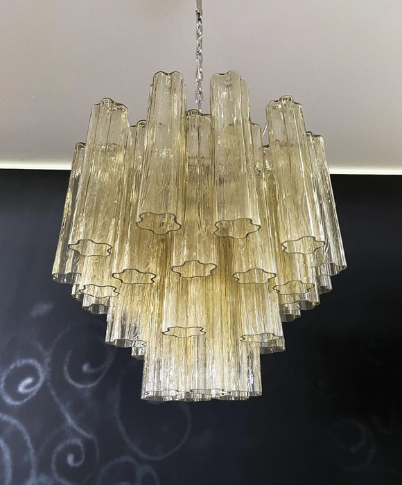 Fantastic Murano Amber Glass Tube Chandelier-DWHOME
