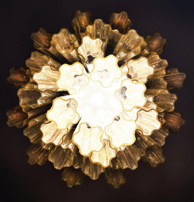 Fantastic Murano Amber Glass Tube Chandelier-DWHOME